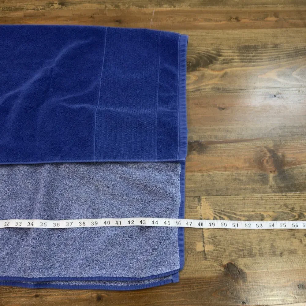 Set Of 2 Lacoste Croc Towel Blue Striped Ocean Heathered Blue